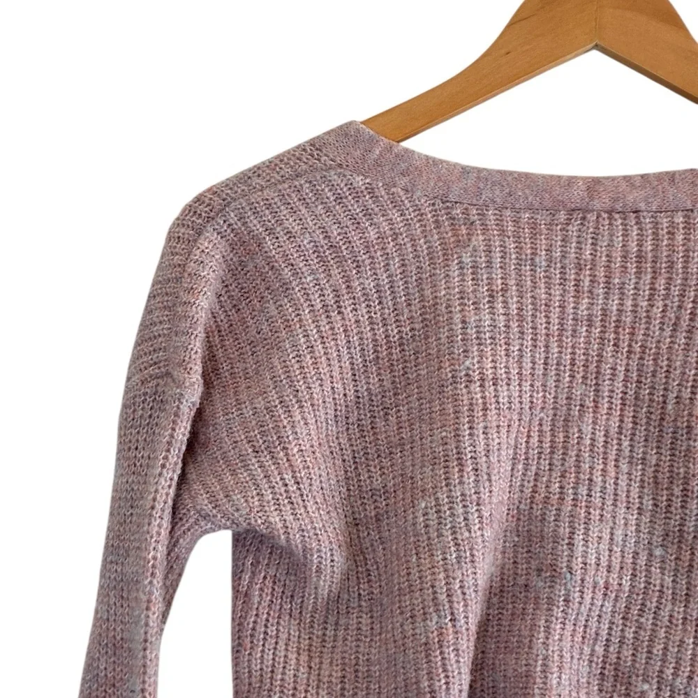 Old Navy | Pink knit wool blend cropped button front chunky cardigan
